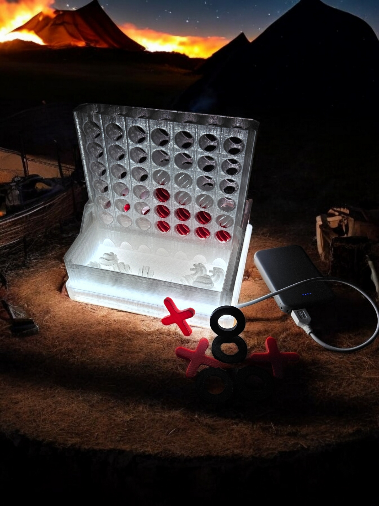 Tac-Toe and Four in a Row Light-Up Game